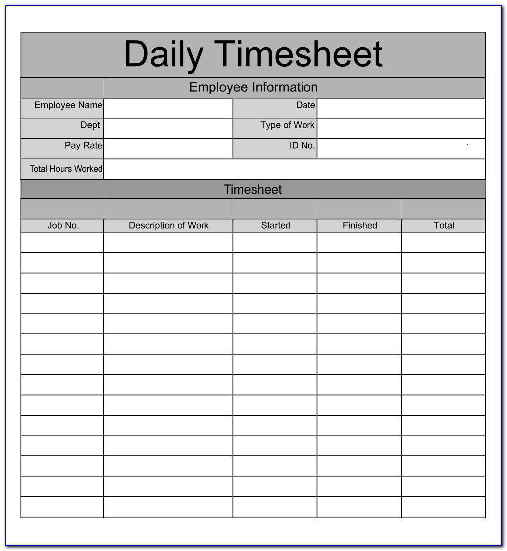 Free Printable Employee Time Cards