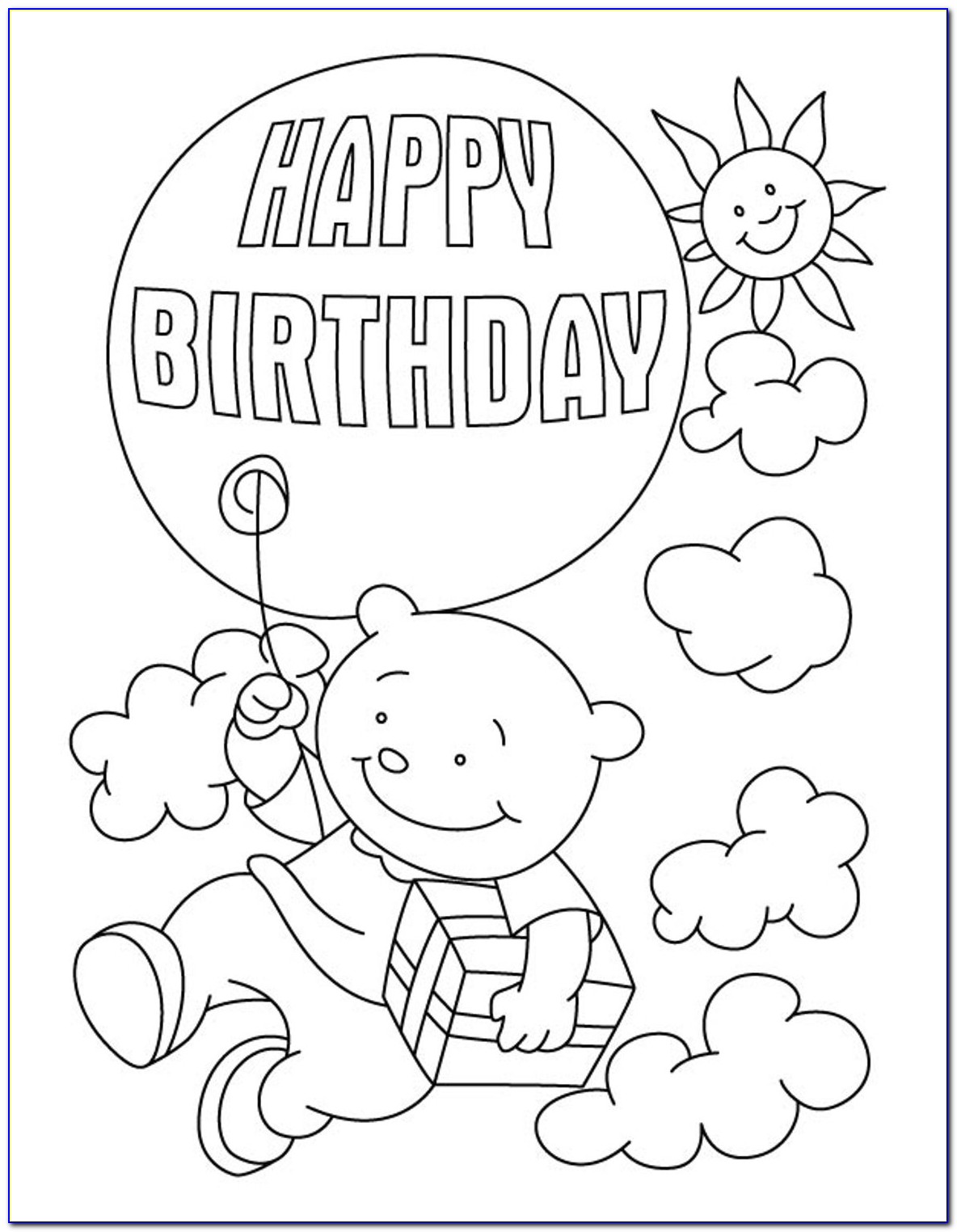 Free Printable Happy Birthday Cards To Color
