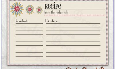 Free Printable Recipe Card Template For Word