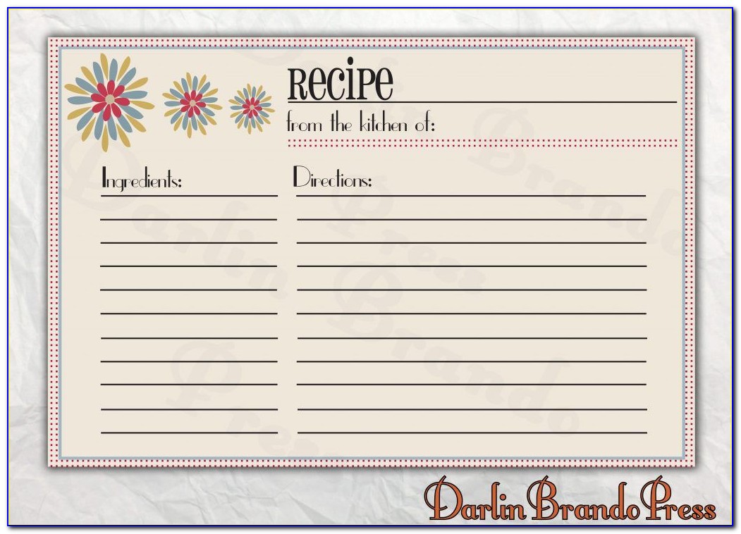 Free Printable Recipe Card Template For Word