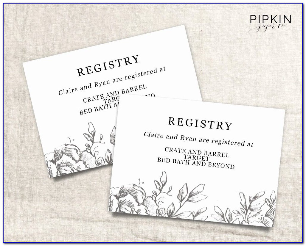 Free Printable Wedding Registry Insert Cards