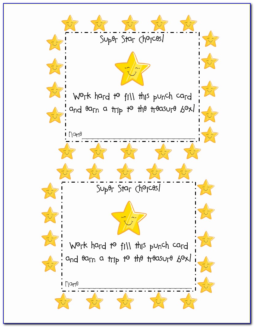 Free Punch Card Template Word