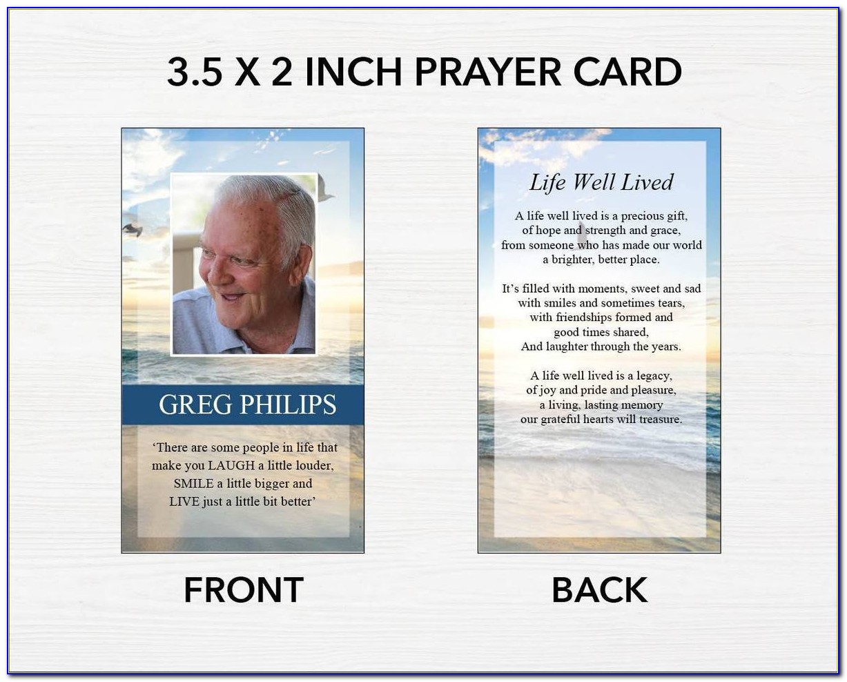 Funeral Prayer Card Templates Free