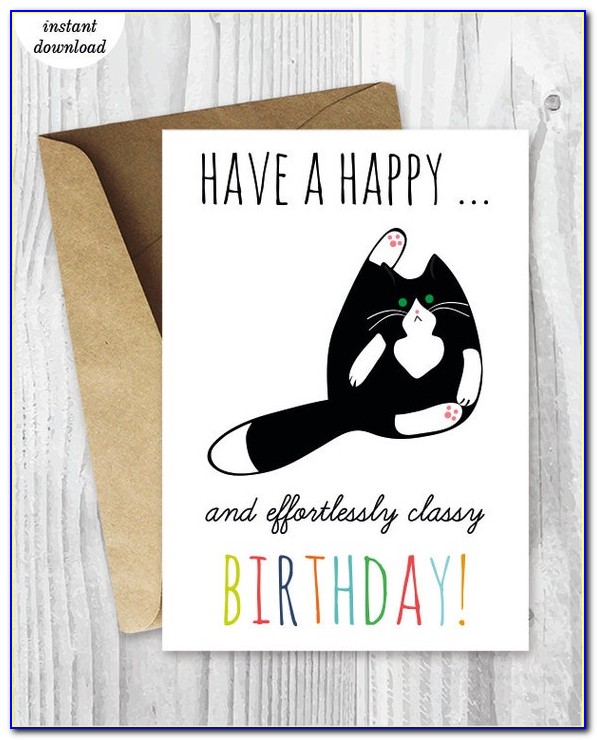 Funny Cat Birthday Cards Printable