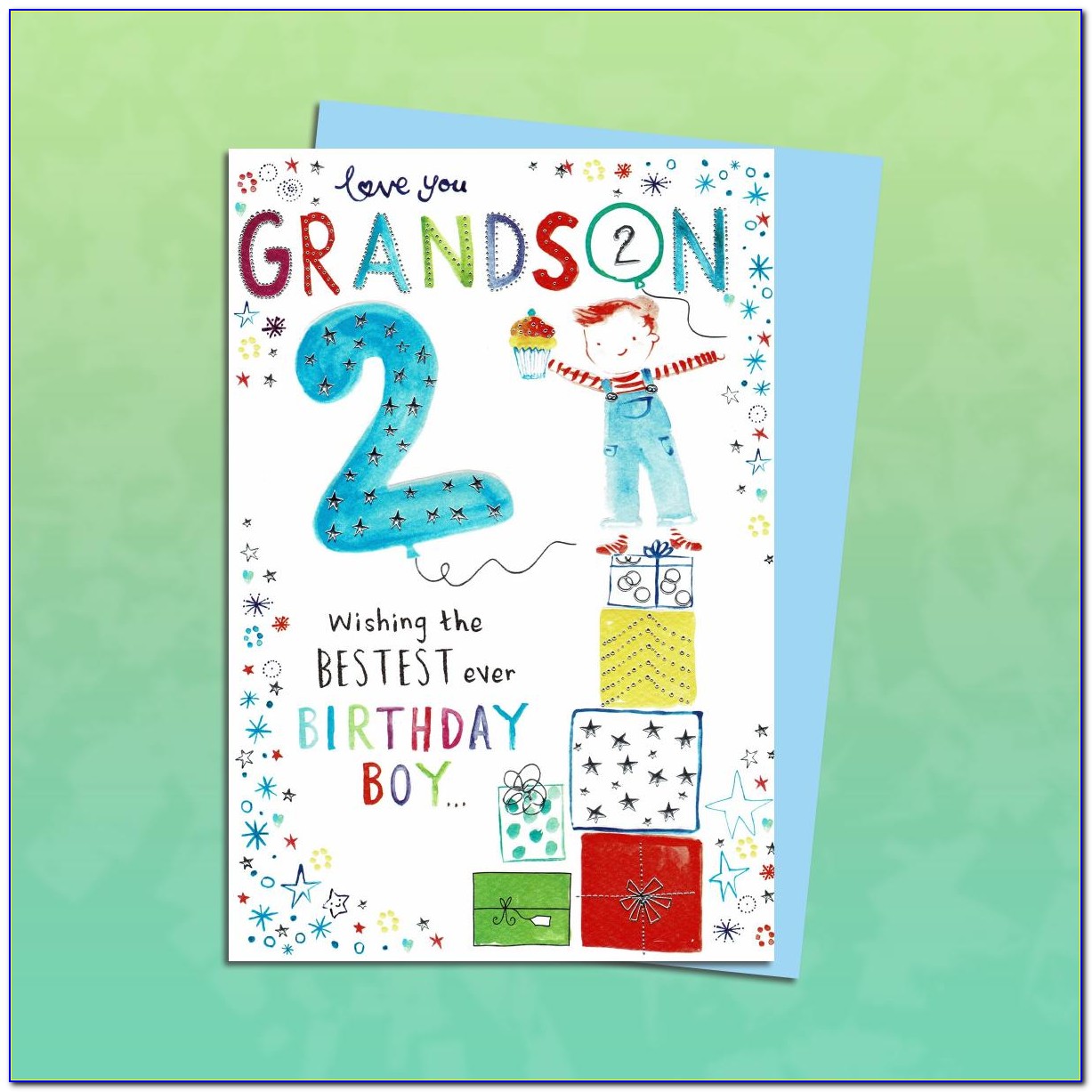 Grandson Birthday Card Age 2