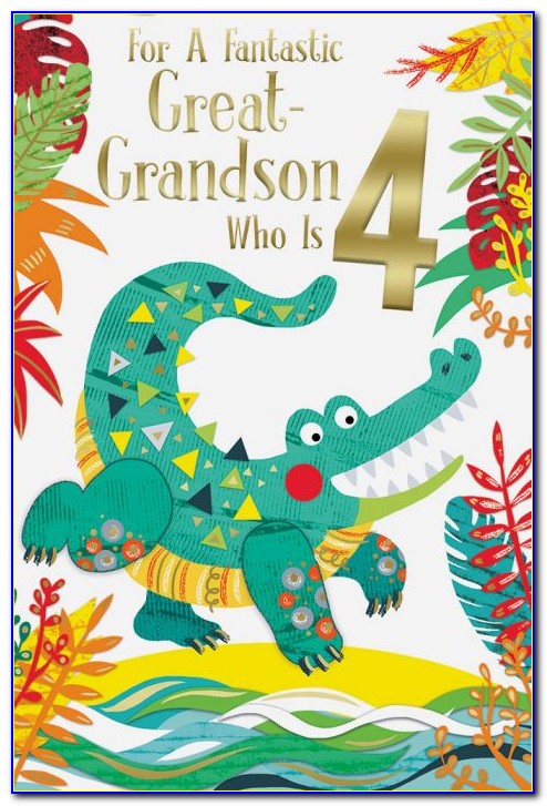 Grandson Birthday Card Age 4