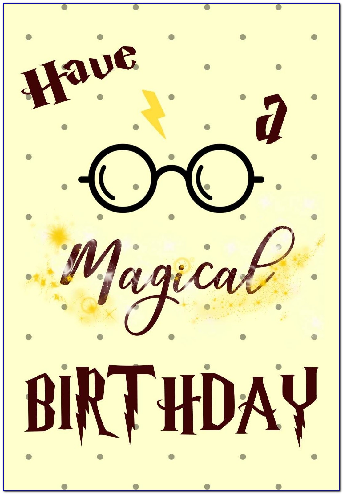 Harry Potter Birthday Cards Printable Free