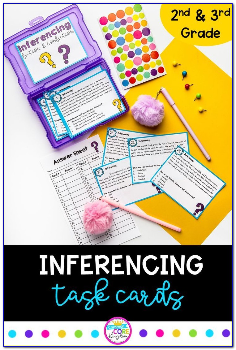 Inference Task Cards 3rd Grade Free