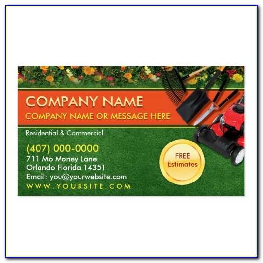 Lawn Service Business Card Ideas
