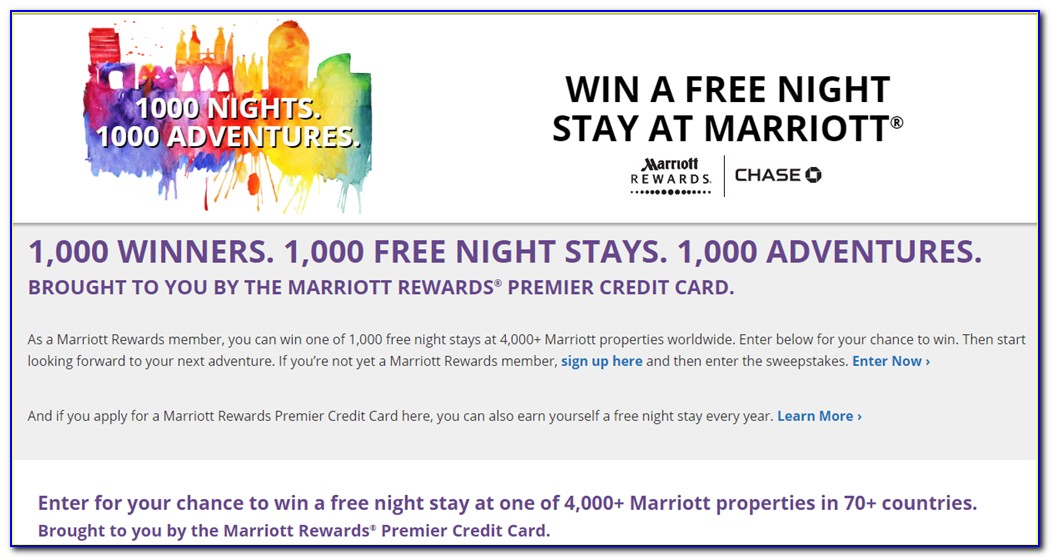 Marriott Credit Card Free Night Award