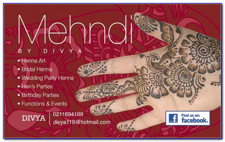 Mehndi Business Cards