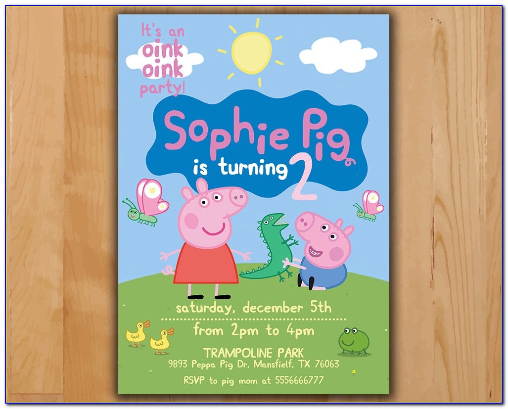 Peppa Pig Birthday Card Template