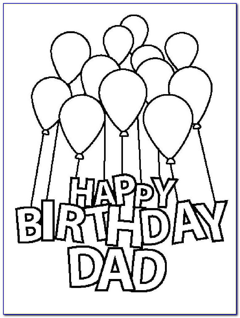 Printable Coloring Birthday Cards For Dad