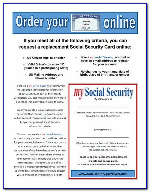 Reorder Social Security Card Free