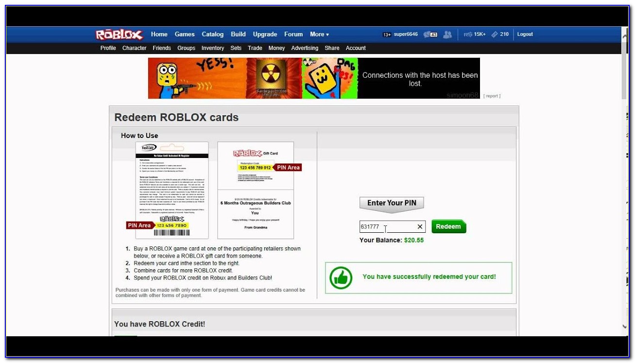 Robux Gift Card Redeem Free