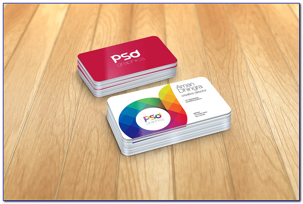 Rounded Corner Business Card Mockup Psd Free Download