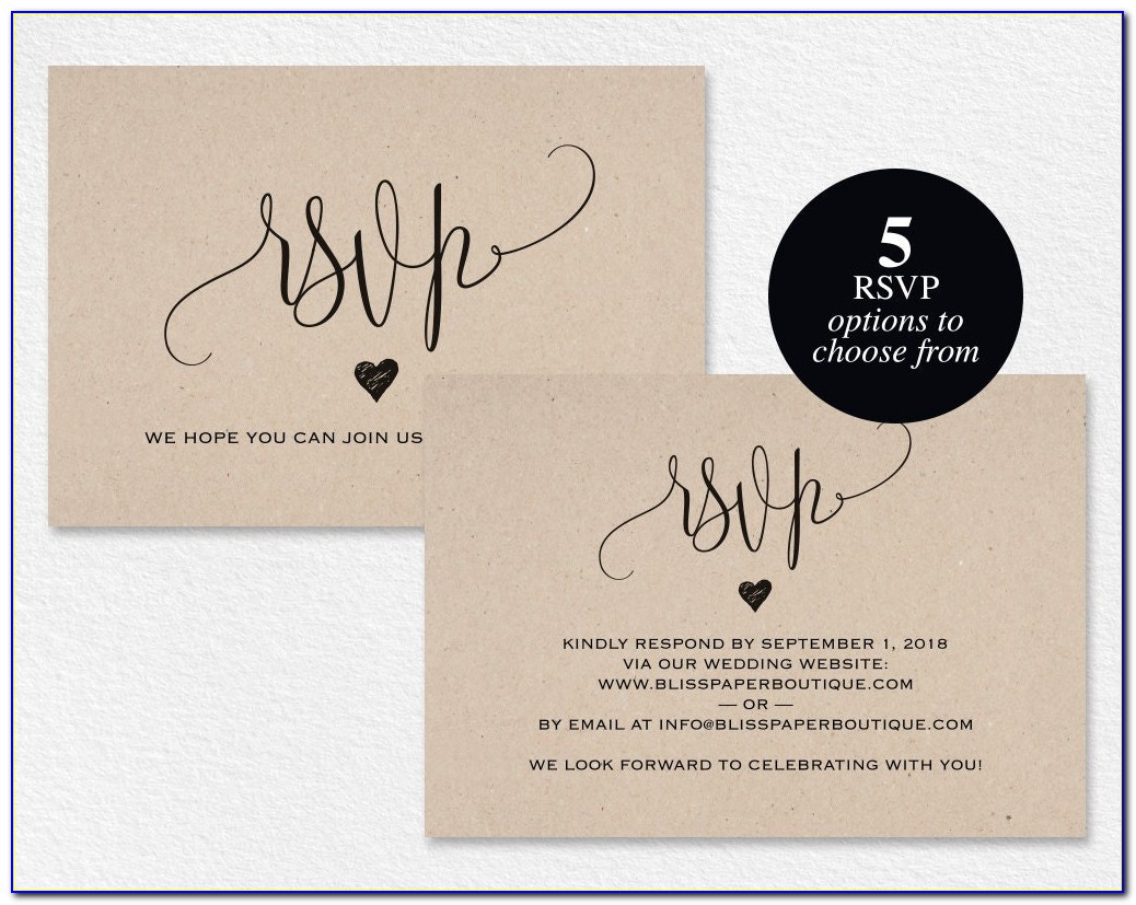 Rustic Rsvp Card Template Free