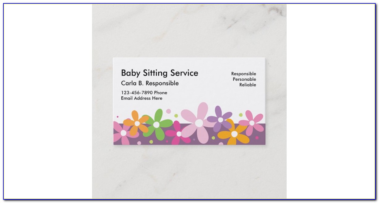 Sample Babysitting Business Cards
