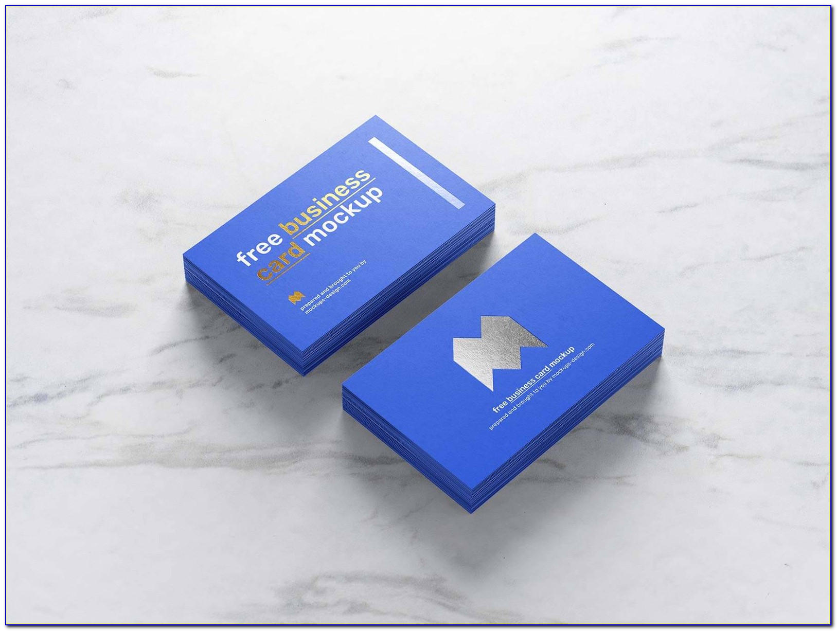 Silver Foil Business Card Mockup Free