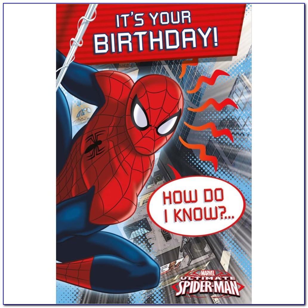 Spiderman Birthday Card Template Free