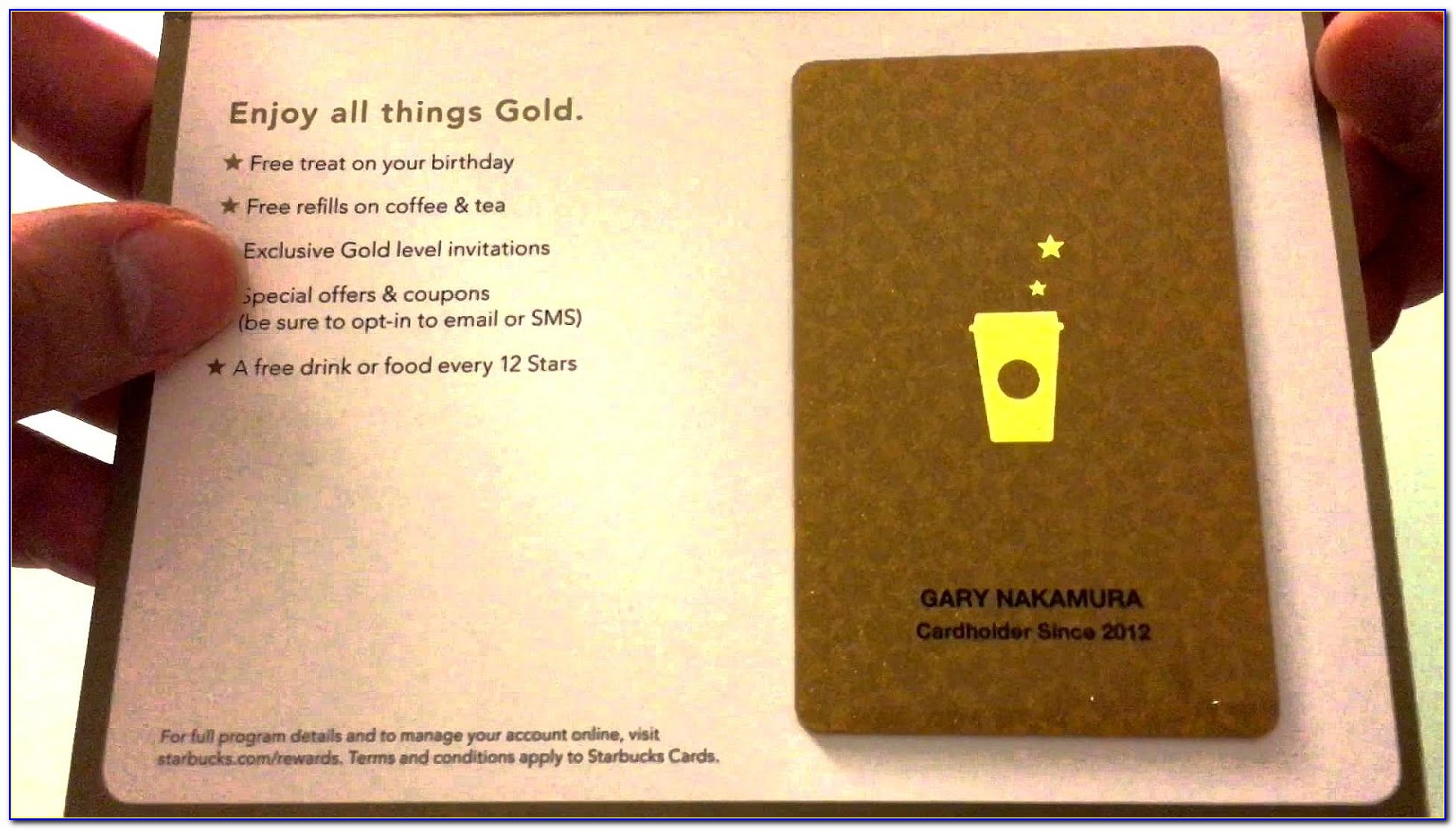 Starbucks Gold Card Free Refills