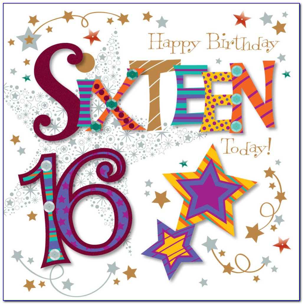 Sweet Sixteen Birthday Cards Free Printable