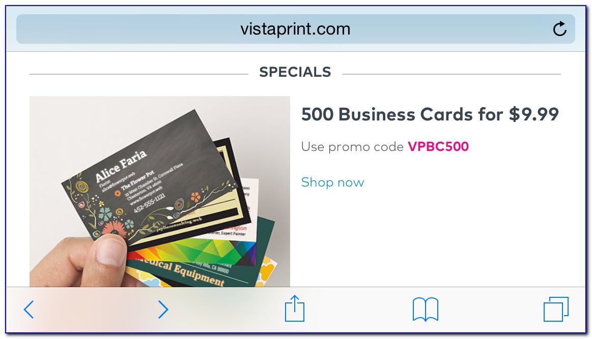 Vistaprint Teacher Business Cards