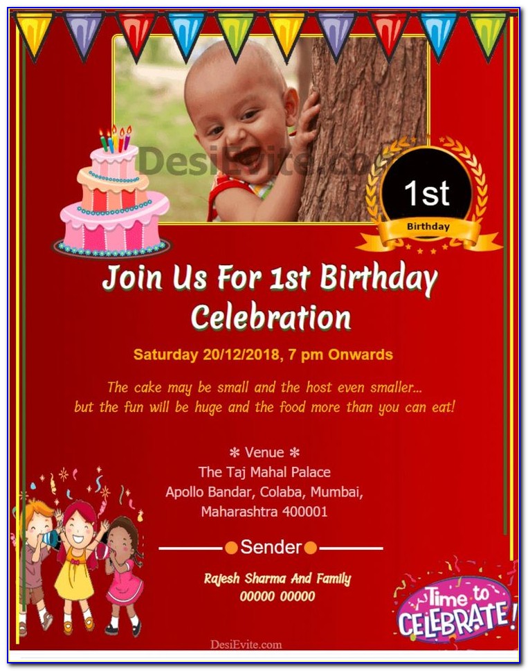 1st Birthday Invitation Card For Baby Girl In Tamil