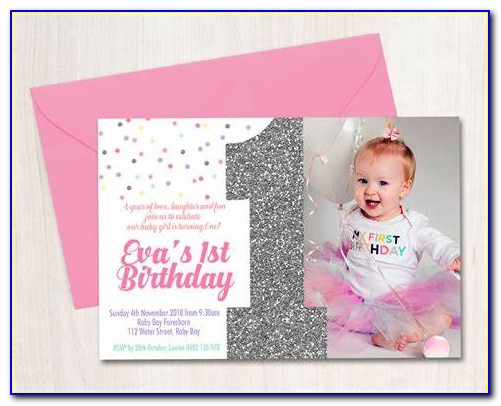 1st Birthday Invitation Card For Baby Girl Template Free