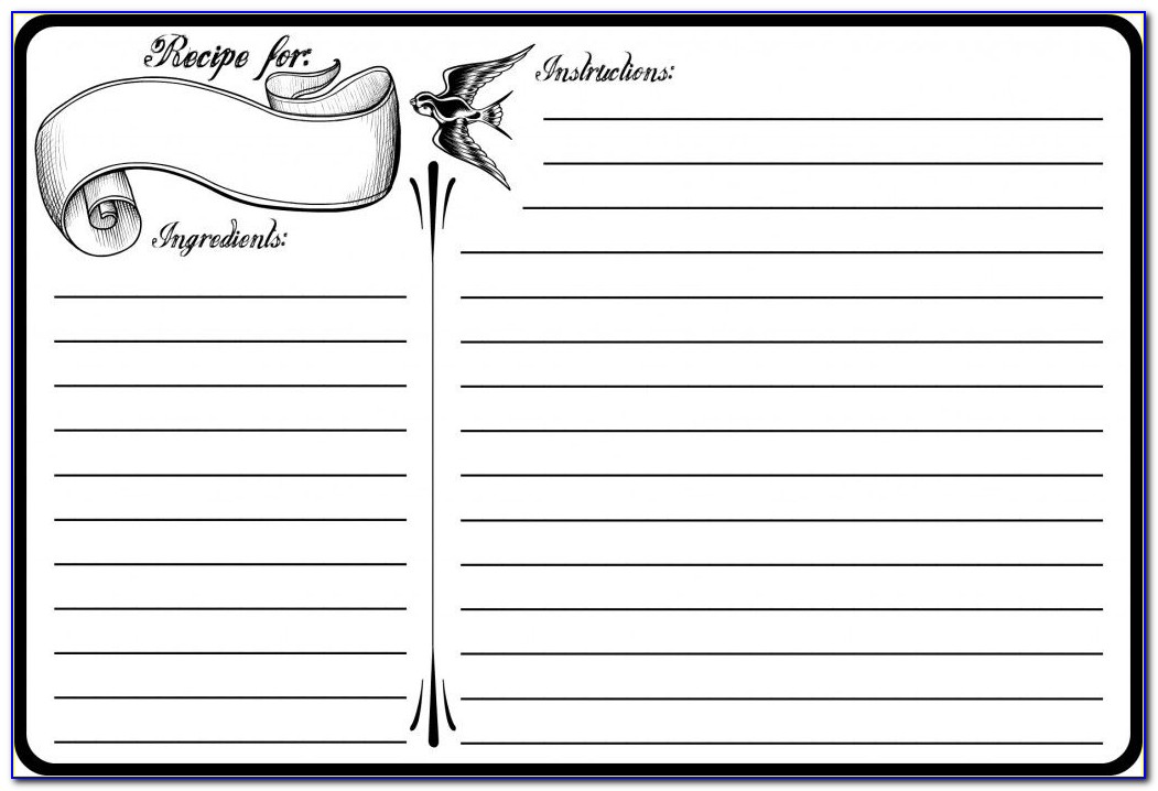 4 X 6 Recipe Card Template For Word