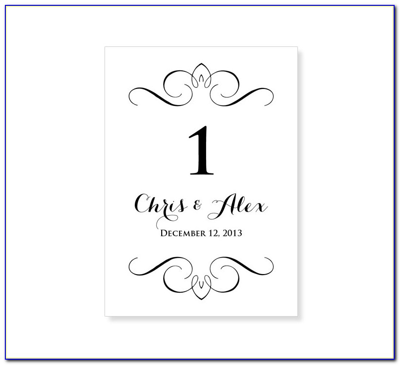 4x6 Table Number Cards Template
