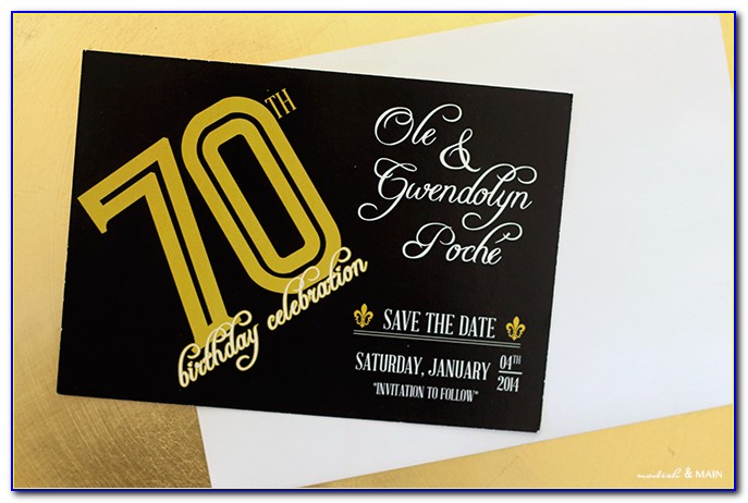 70th Birthday Party Save The Date Cards