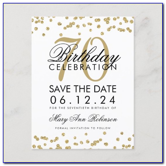 70th Birthday Save The Date Cards