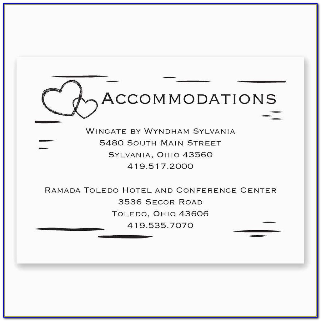 Accommodation Card Template Free