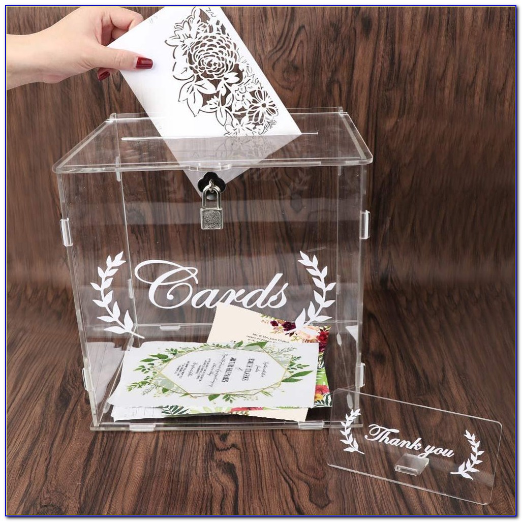 Acrylic Wedding Card Box With Lock