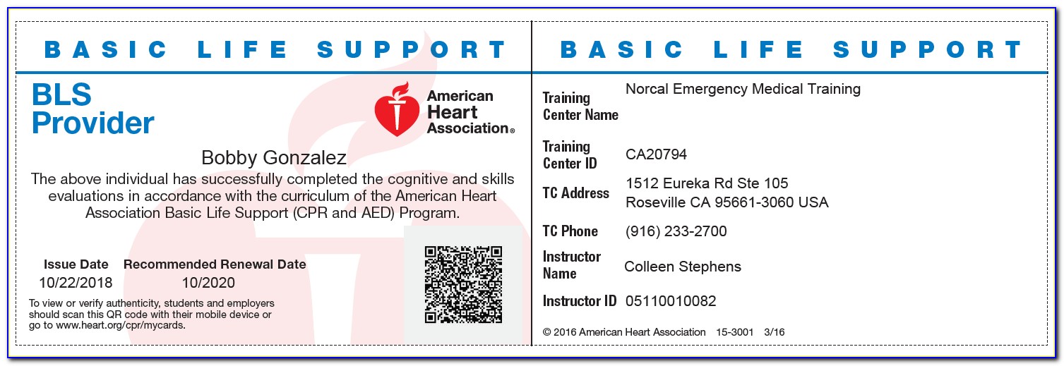 American Heart Association Cpr Card Template