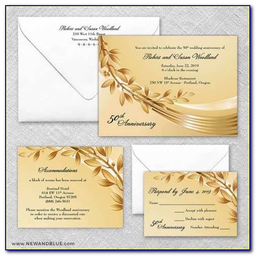 Anniversary Invitations With Rsvp Cards