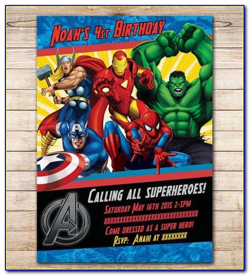Avengers Theme Invitation Card
