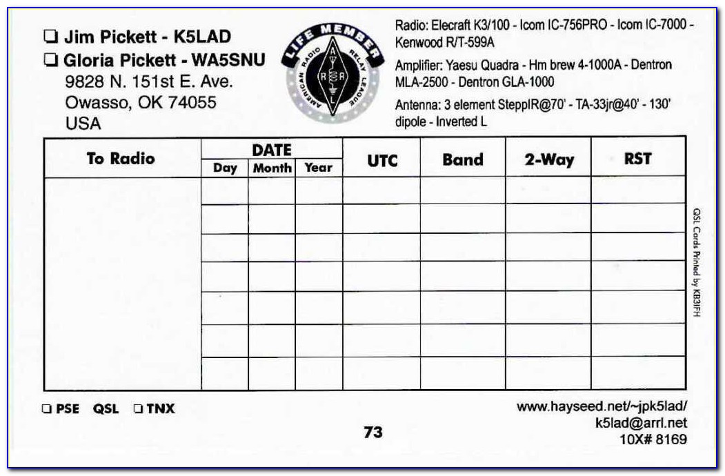Avery Qsl Card Template