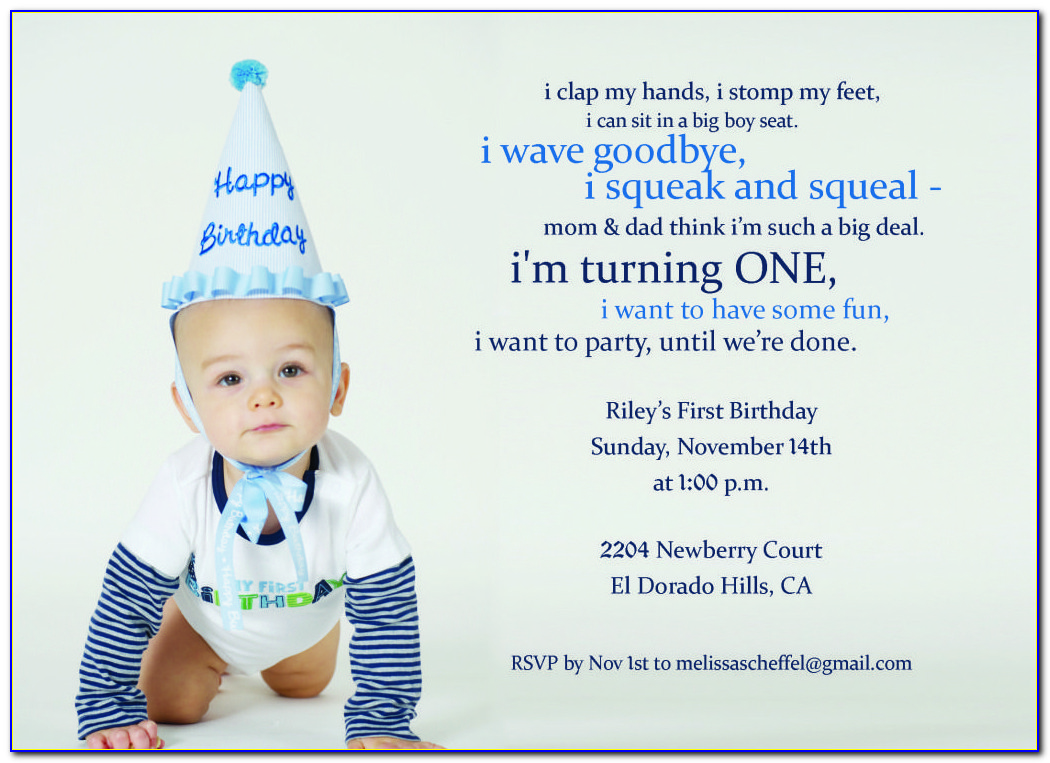 Baby Boy Birthday Invitation Card Sample