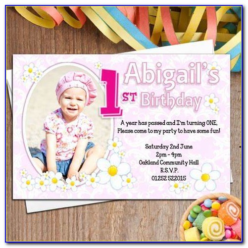 Baby Girl Birthday Invitation Card Design