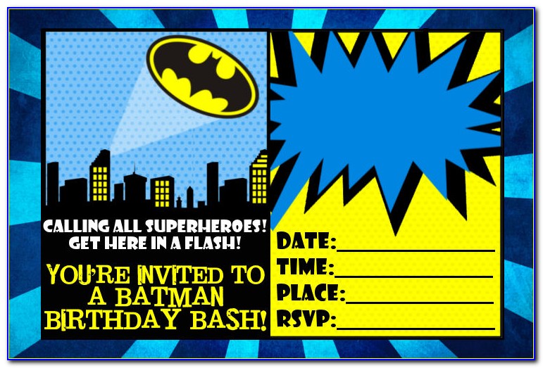 Batman Birthday Invitation Card