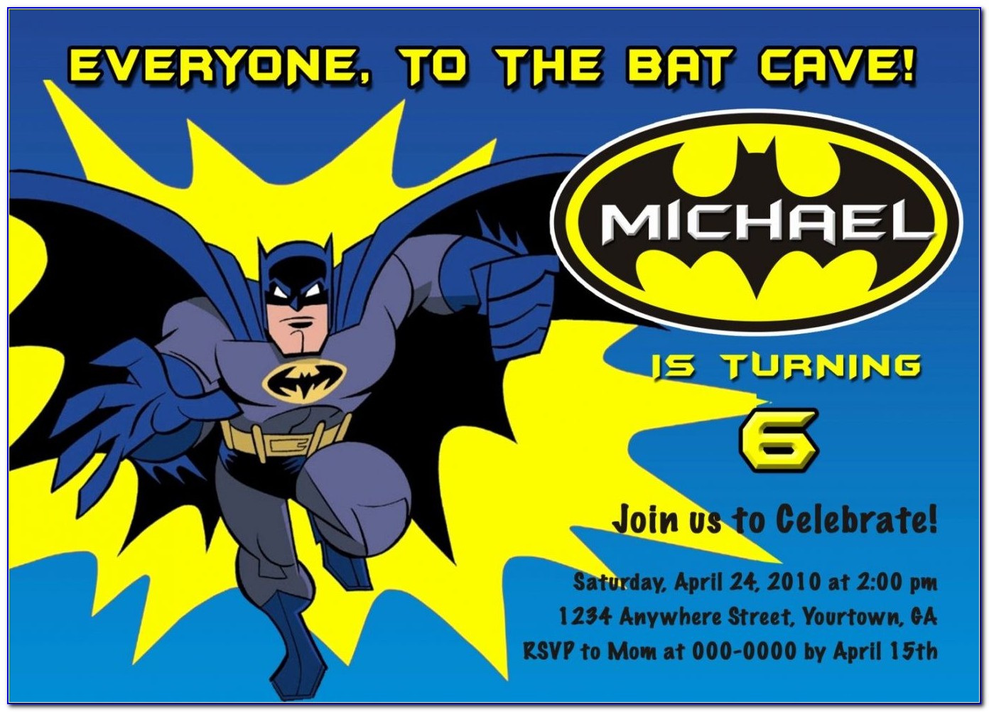 Batman Invitation Card Layout