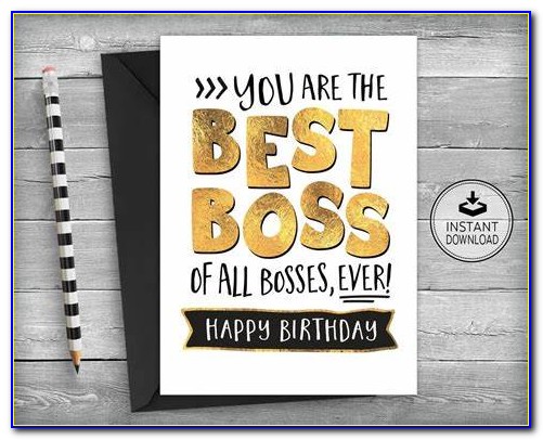 Birthday Card For Boss Printable Free