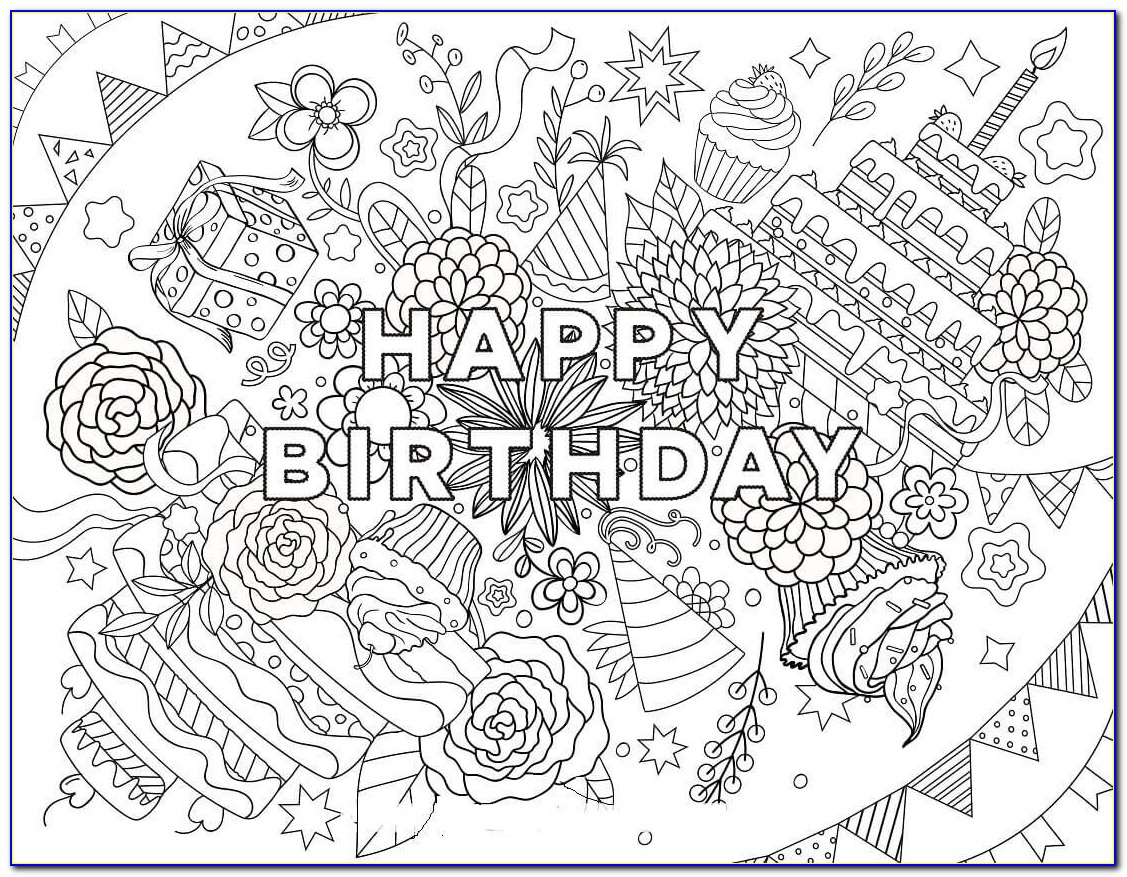 Birthday Coloring Pages For Adults