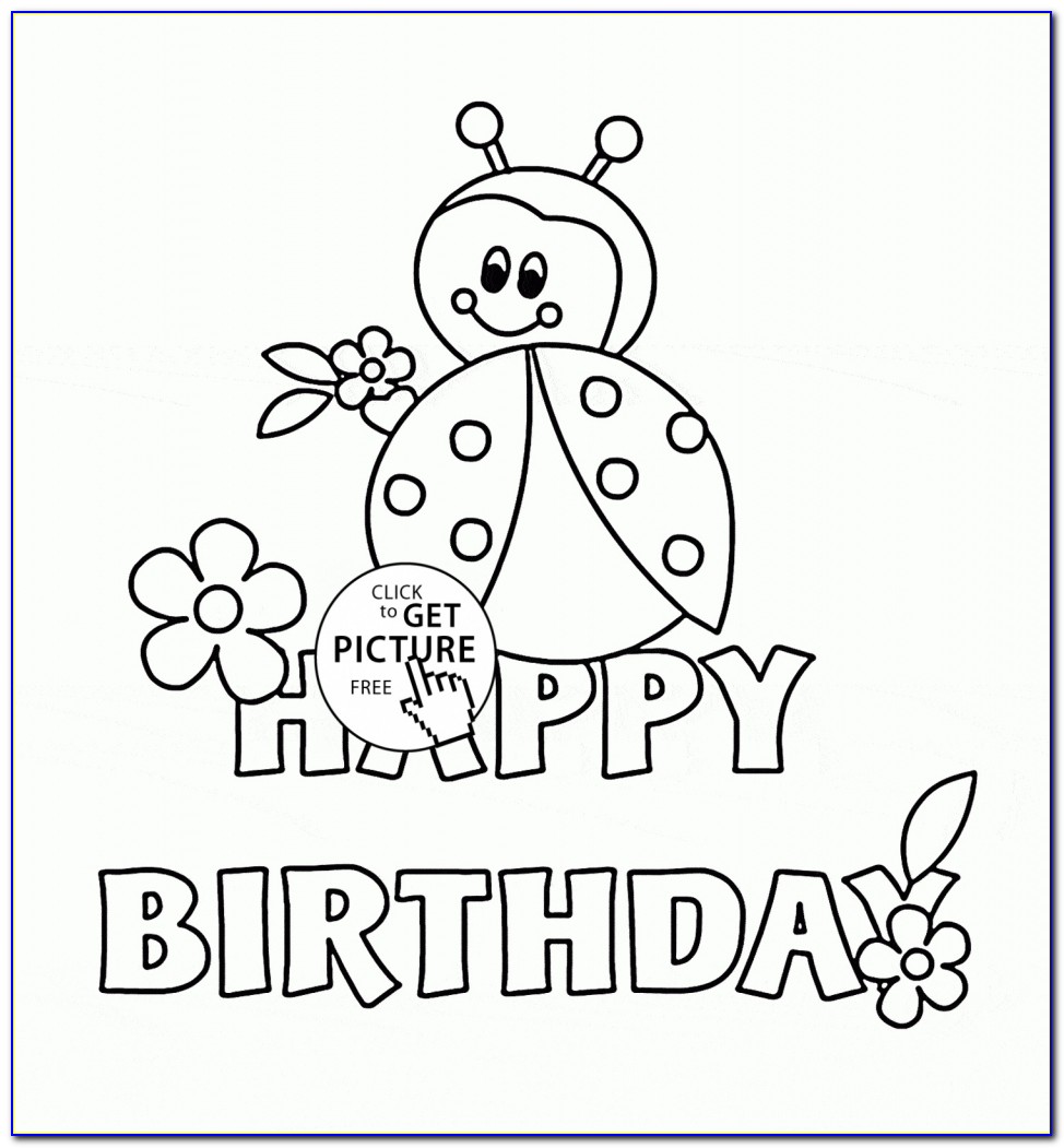 Black And White Happy Birthday Card Printable