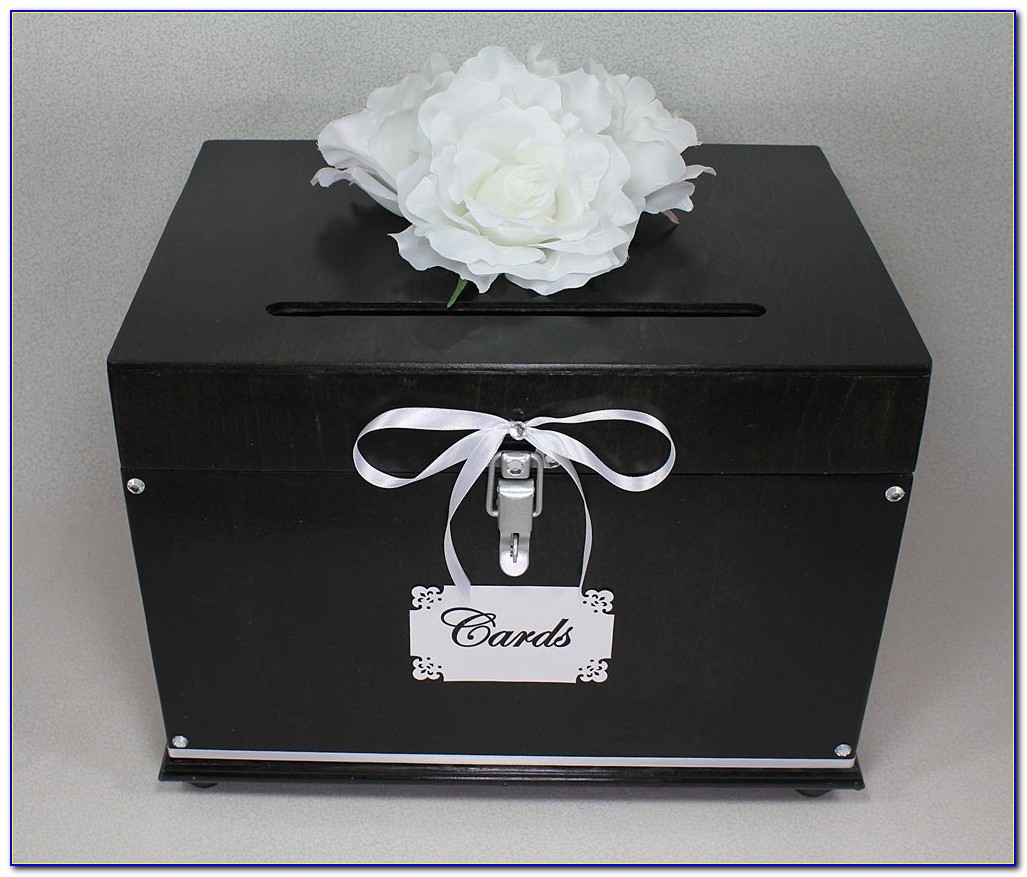 Black And White Wedding Card Box
