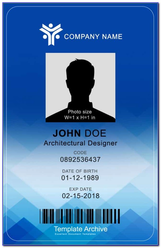 Blank Id Card Template Free Download