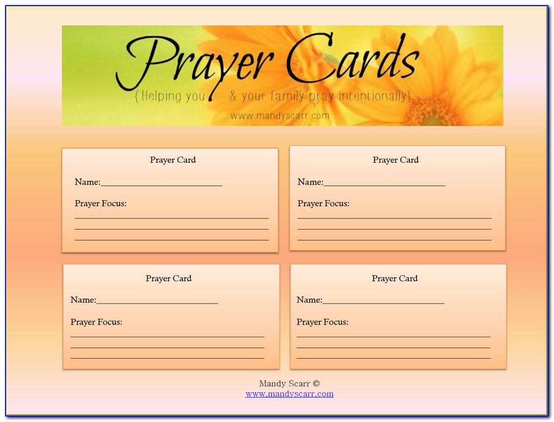 Blank Prayer Card Template Free