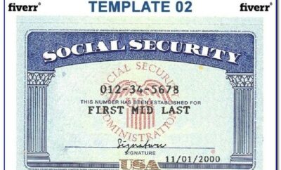 Blank Social Security Card Template With Seal